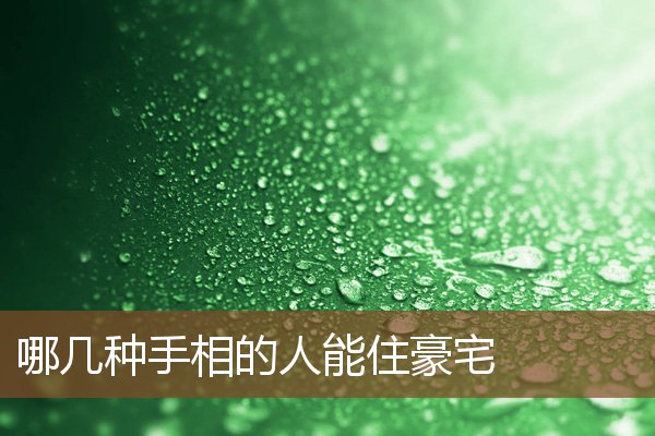 哪几种手相的人能住豪宅 哪几种手相的人能住豪宅