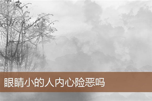 眼睛小的人内心险恶吗 眼睛小的人内心险恶吗
