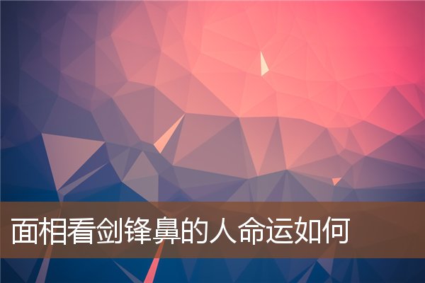 面相看剑锋鼻的人命运如何 面相看剑锋鼻的人命运如何